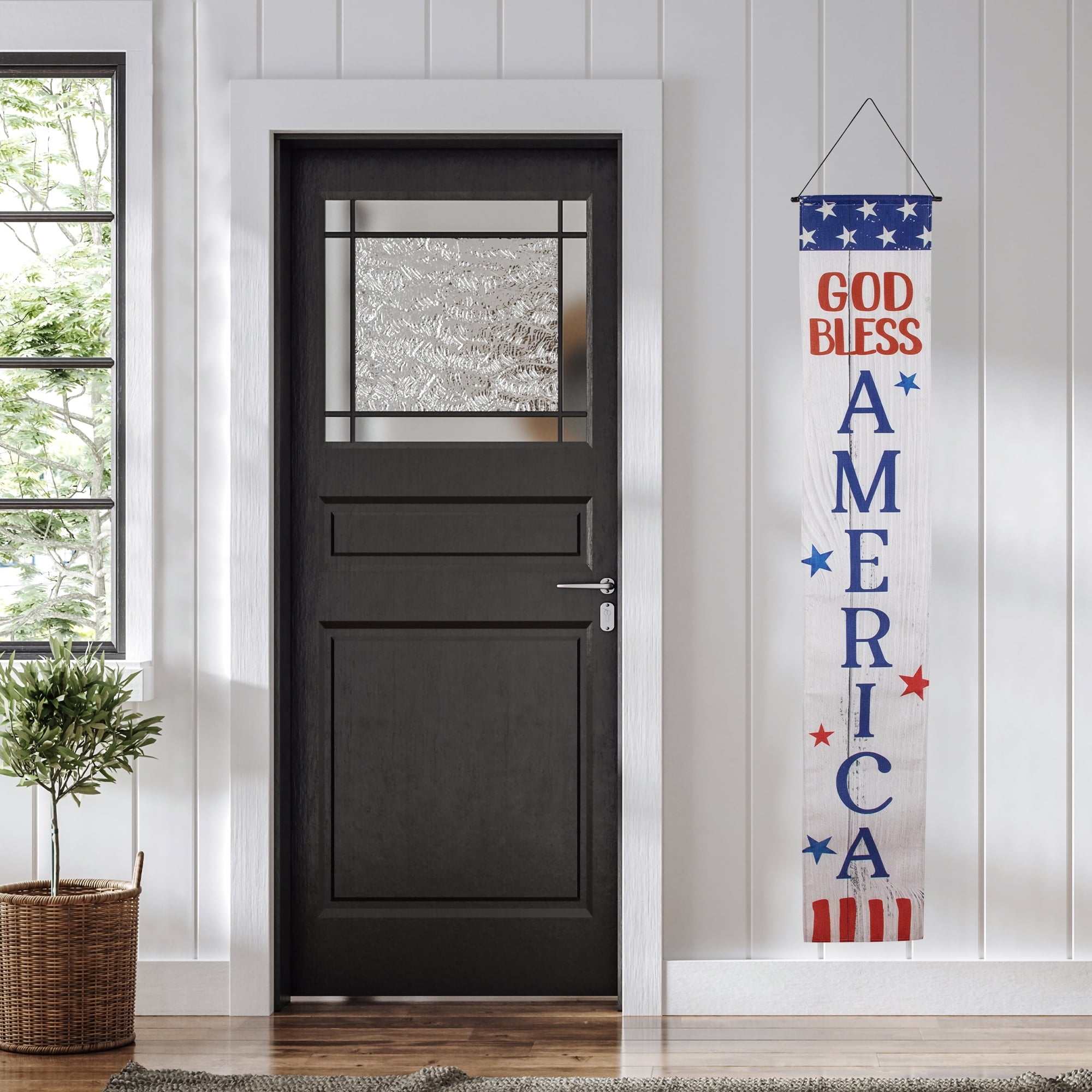 Northlight Stars and Stripes "I Heart USA" and "God Bless America" Door Banners - 71" - Set of 2
