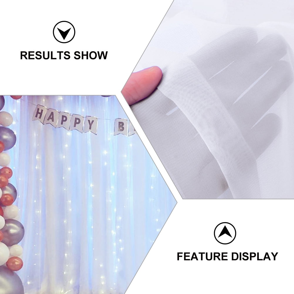 Raindrops Chiffon Curtain for Wedding Photo Background 2Set 117.90X58.95In
