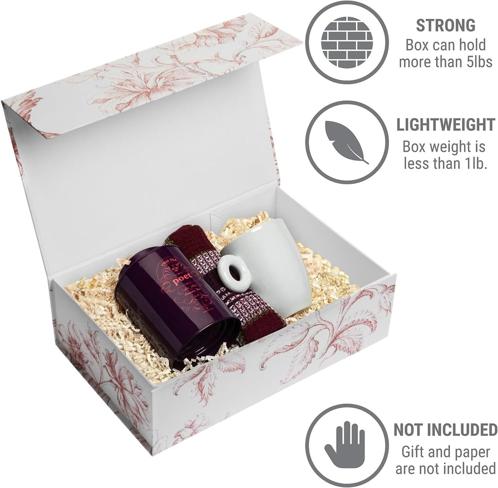 Luxury Keepsake Gift Box 3-Pack | Pink Floral Decorative Boxes with Magnetic Lids for Presents, Wedding Memory Box, and Bridal Gifts. 11.5" x 7.5" x 3.5"