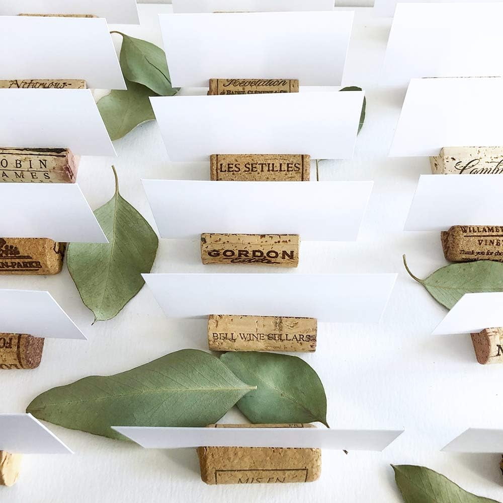 Variety of Wine Cork Place Card Holders with Cards (Set of 25)