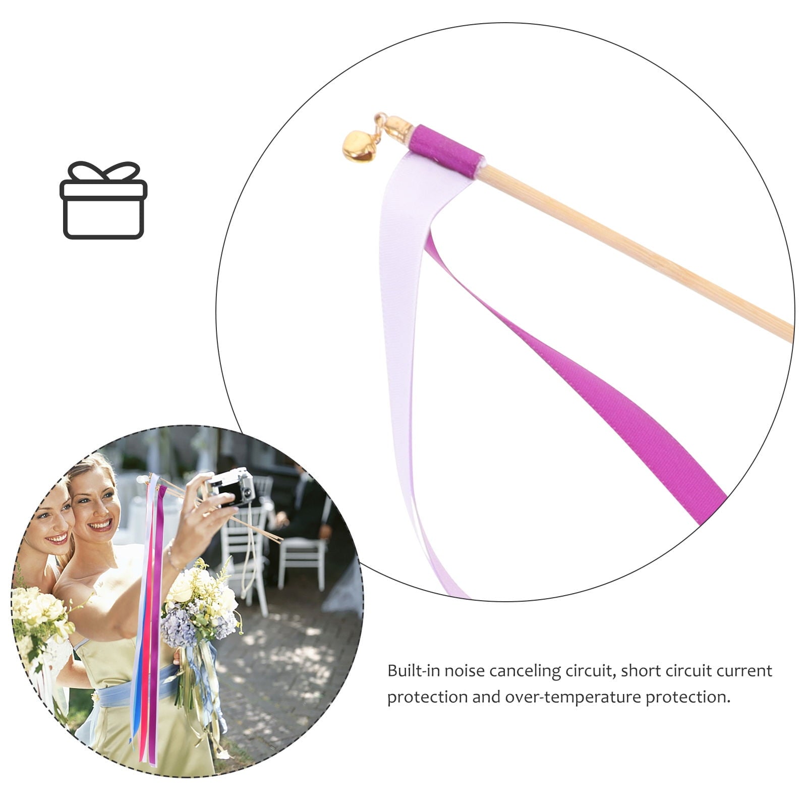 STOBOK Wand Ribbon Sticks Assorted Colors Guests Celebration 30pcs