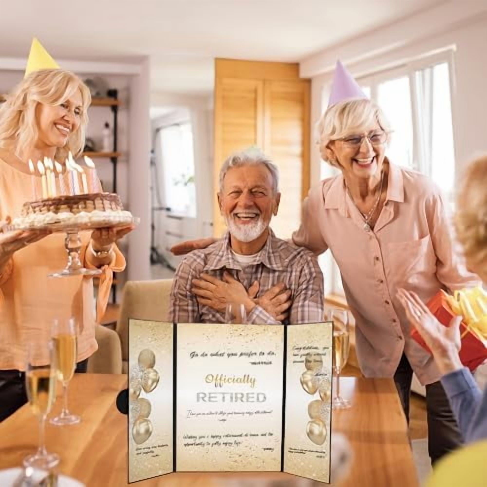 Happy Retirement Party Decorations Signature Guest Book.Black Gold Officially Retired Signature Guestbook Gifts for Men Women.Signing Card Book Board for Retirement Farewell Party Supplies