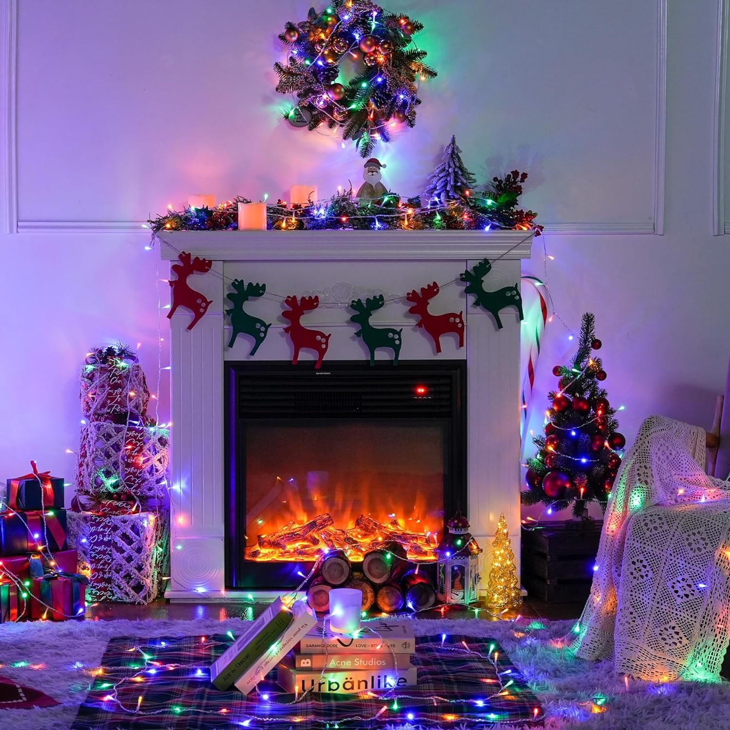 JMEXSUSS 168FT 600 LED Christmas Decor Lights 8 Modes Multicolor Christmas Lights Outdoor Waterproof Christmas Tree Lights Indoor Plug in Party Holiday Christmas Decorations