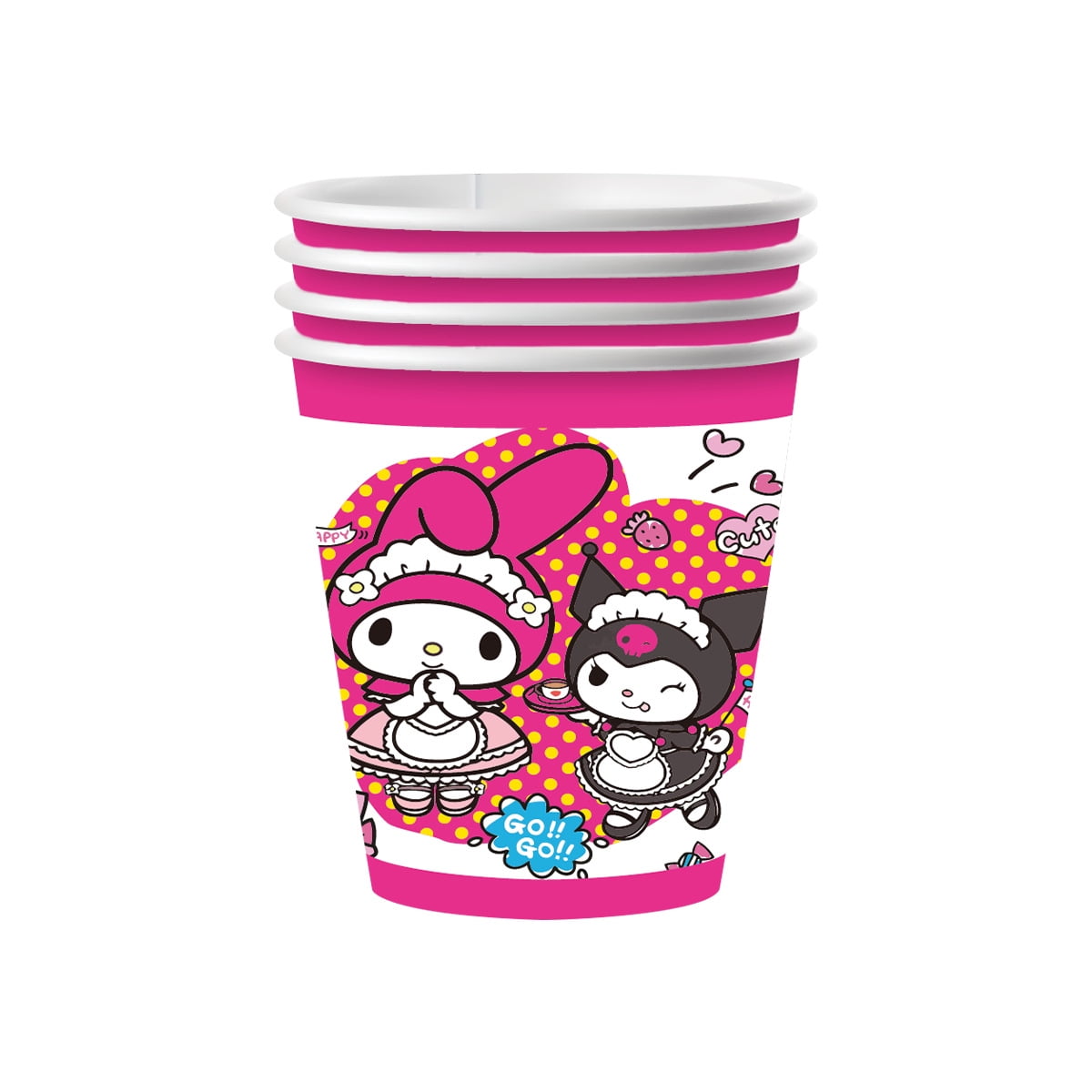 Kuromi-Melody 80/90 PCS Party Supplies, Party Tableware, Disposable Paper Plates- Napkins-Forks Dinnerware Set