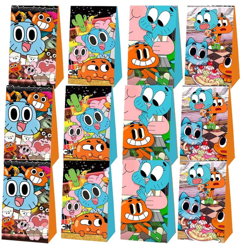 The Amazing World of Gumball Goodie Bags Treat Candy Decorations Party Favor Supplies Birthday Cake Topper Backdrop Banner