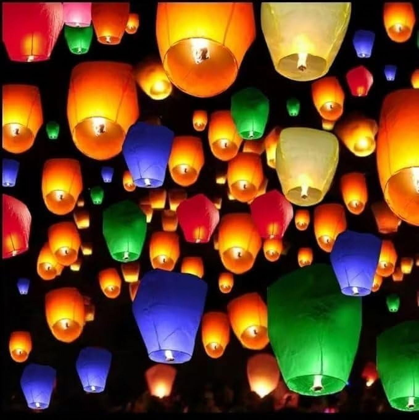 Birthday Party, New Years, Festival Chinese Paper Lanterns,20 Pack Colorful Paper Wishing Lanterns for Weddings,