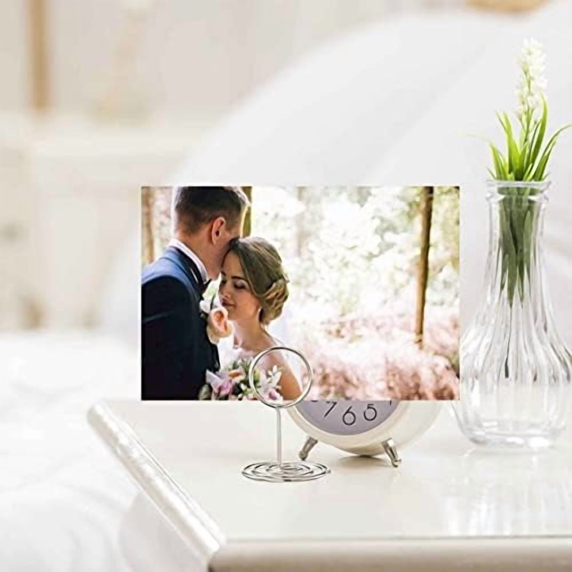 24 Pcs Premium Mini Place Card Holders and 24 Pcs Place Cards, Small Table Card Holder, Cute Table Number Holders, Photo Picture Holders for Centerpieces, Wedding, Party, Birthday