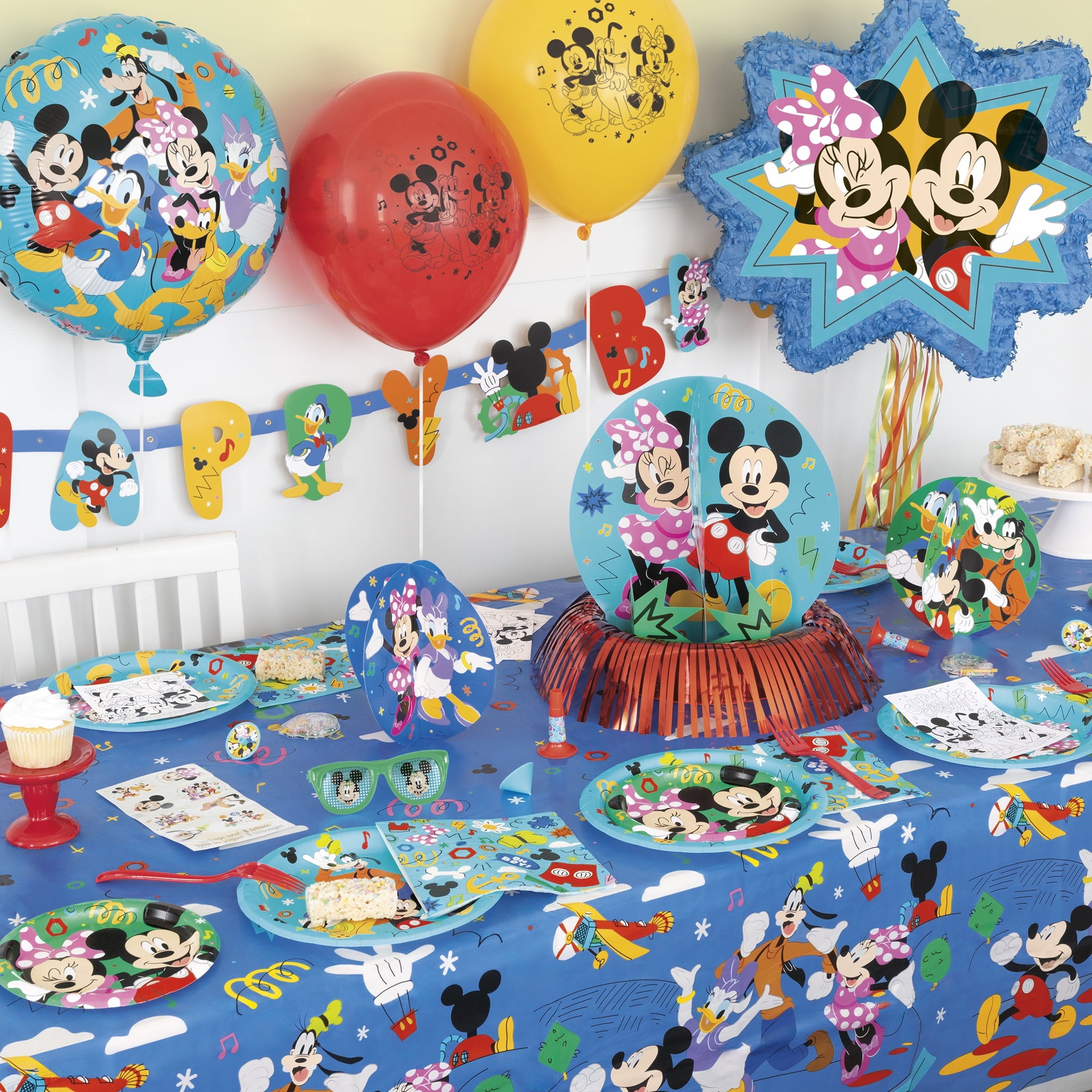 Disney Mickey & Friends Clubhouse Shaped Drum Pull Pinata, 1ct