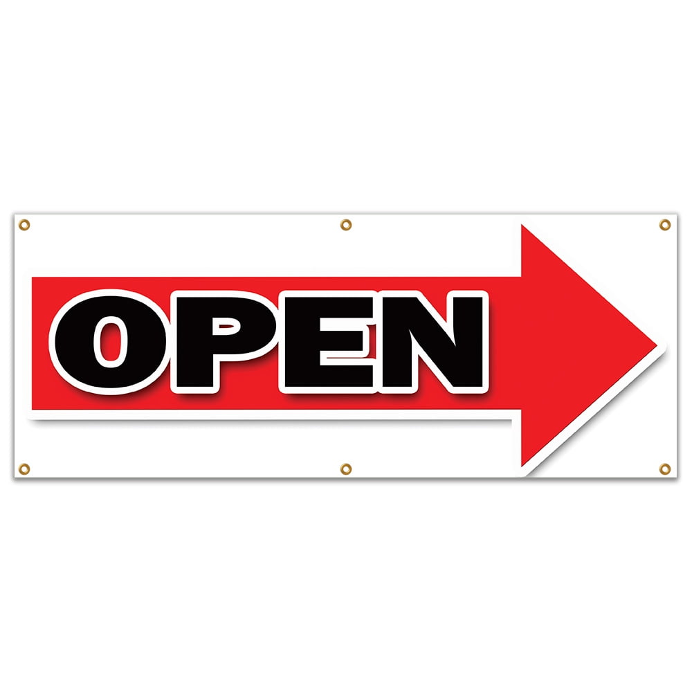 72" GIANT RIGHT OPEN ARROW BANNER SIGN turn here sale follow directions