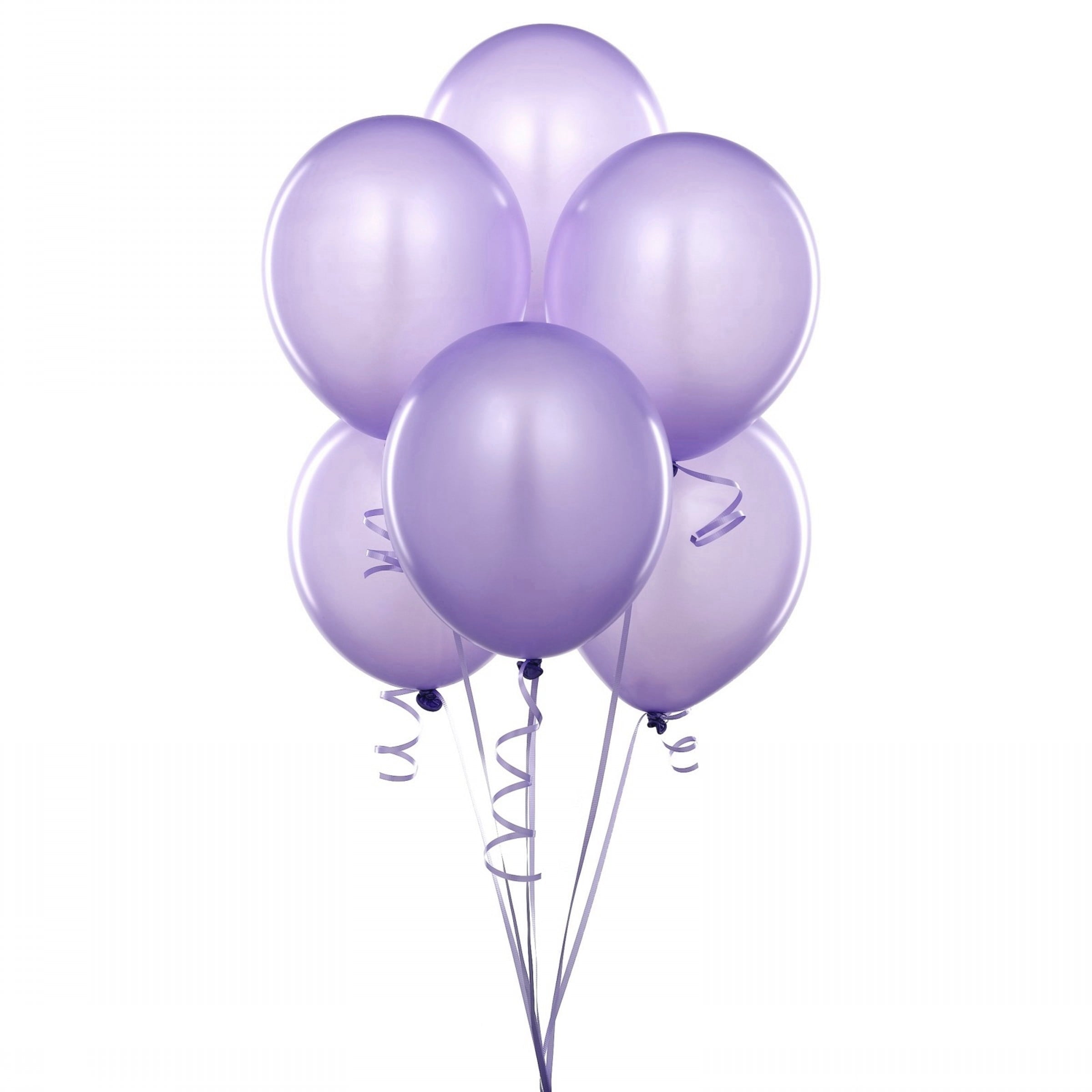 72 Latex Balloons 12" with Clips and Curling Ribbon - Lavender