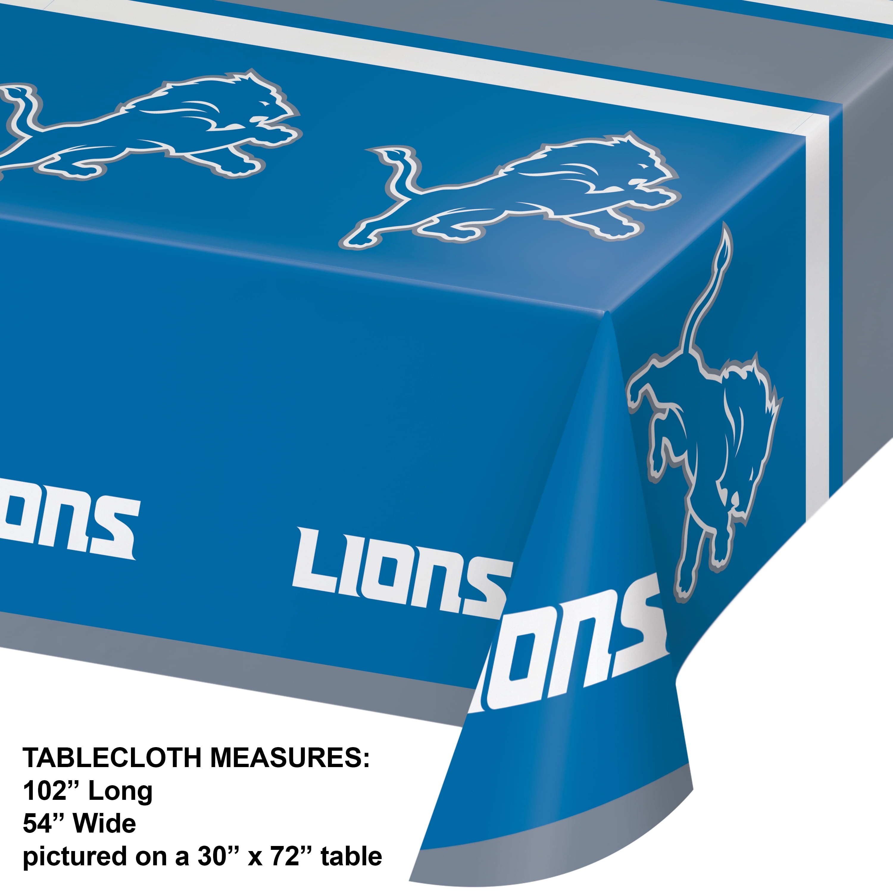 Detroit Lions Plastic Tablecloths, 3 Count