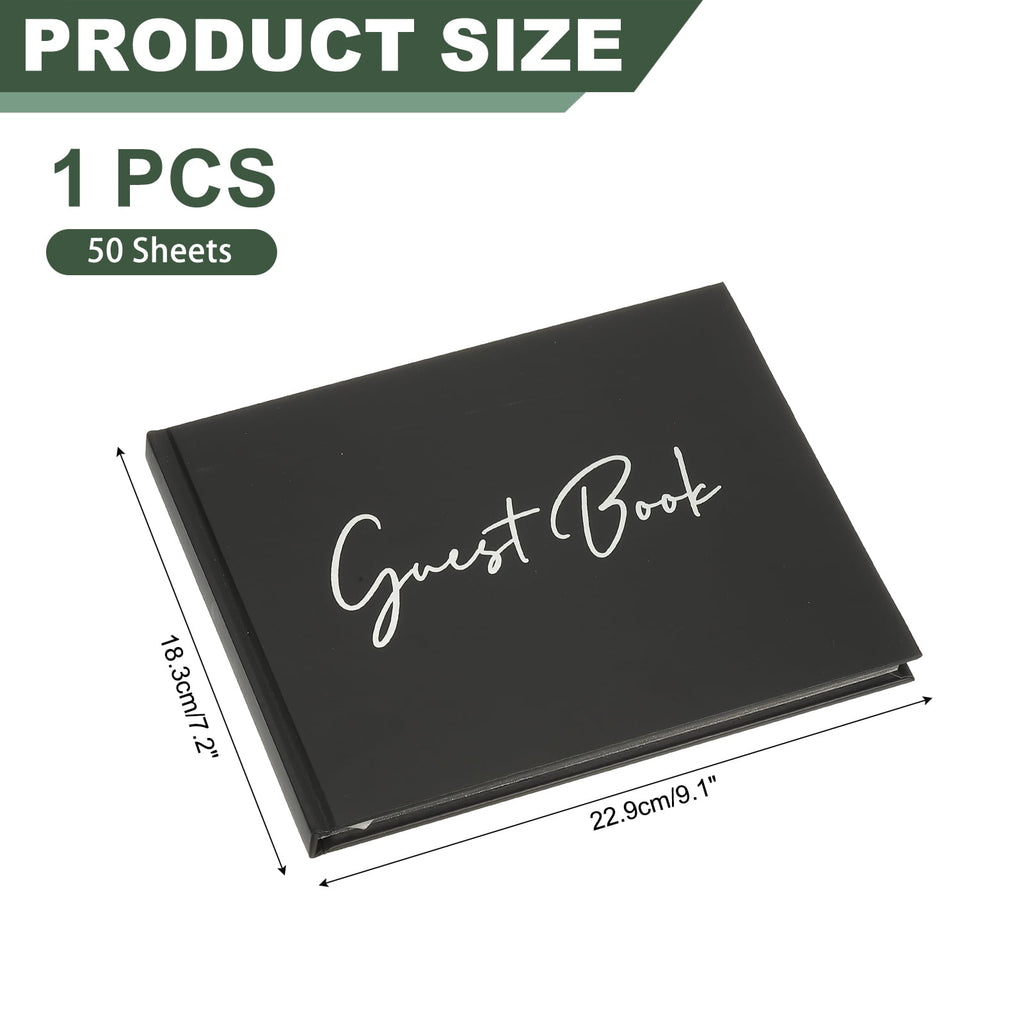 Uxcell Guest Book, 100 Pages Wedding Guest Reception Signature Book Party Decorations Supplies with Pen Signboard for Birthday Bridal Shower, Rose Gold