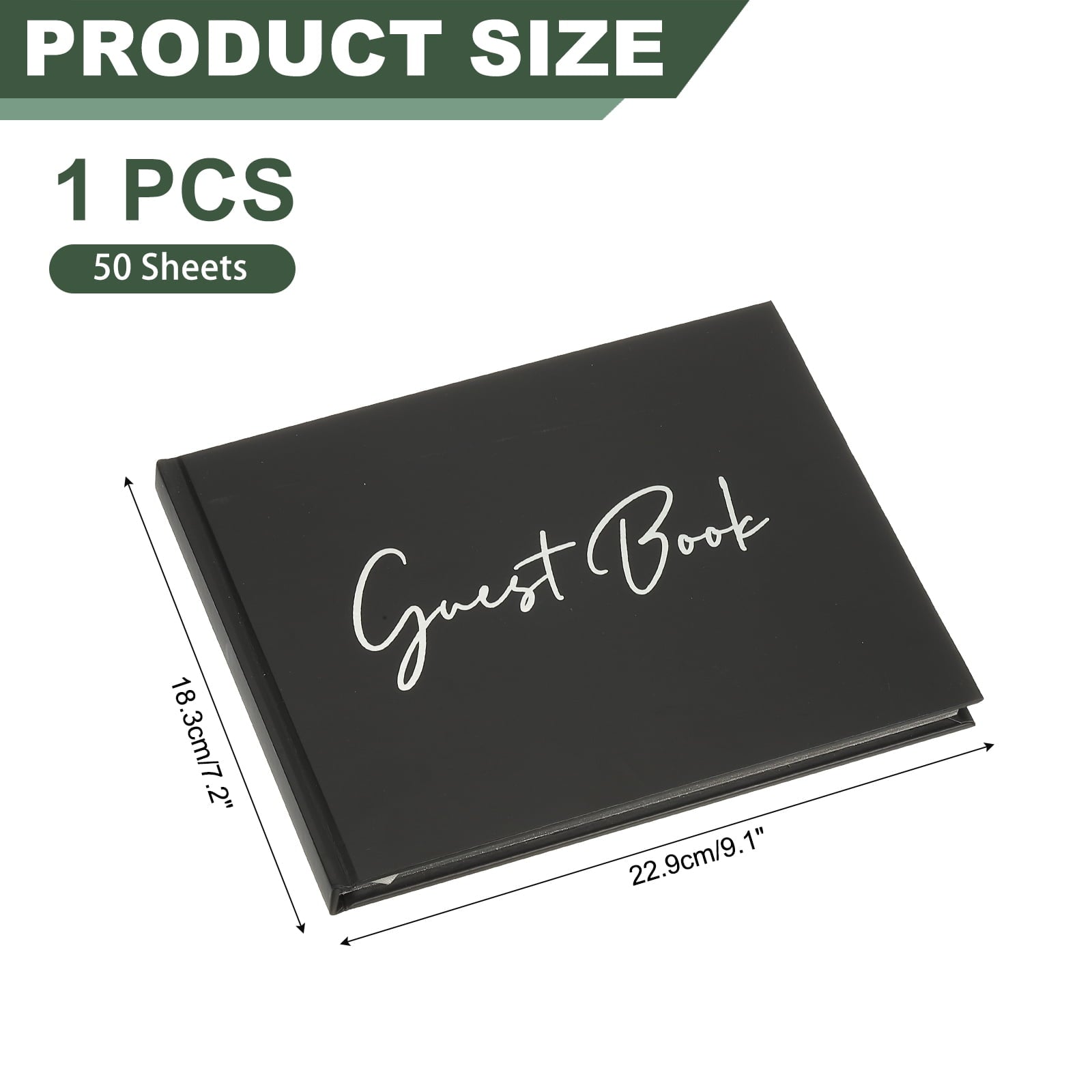 Uxcell Guest Book, 100 Pages Wedding Guest Reception Signature Book Party Decorations Supplies with Pen Signboard for Birthday Bridal Shower, Rose Gold