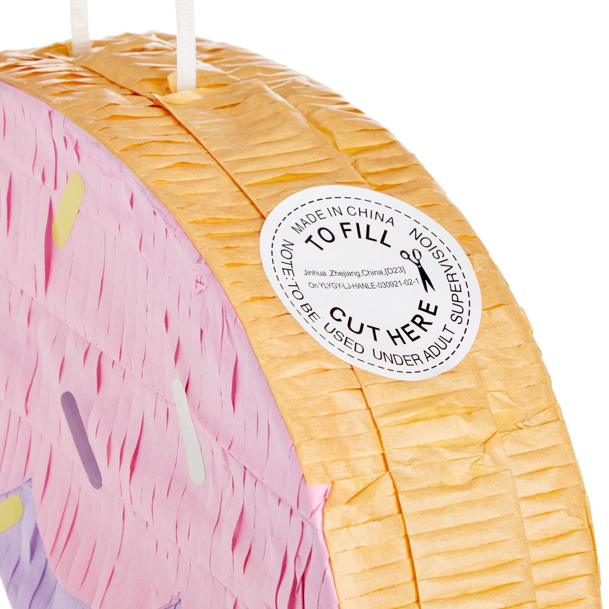Pull String Number 2 Ice Cream Pinata for Two Sweet Birthday Decorations (16.5 x 11.5 x 3 In), For Ages 3+