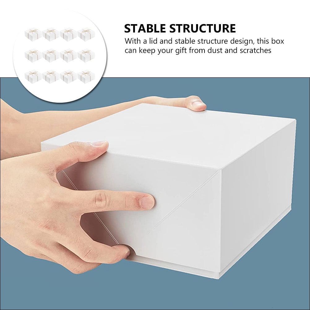 White 12 Pcs Kraft Paper Little Gift Boxes Tiny Packaging Multifunction Rope