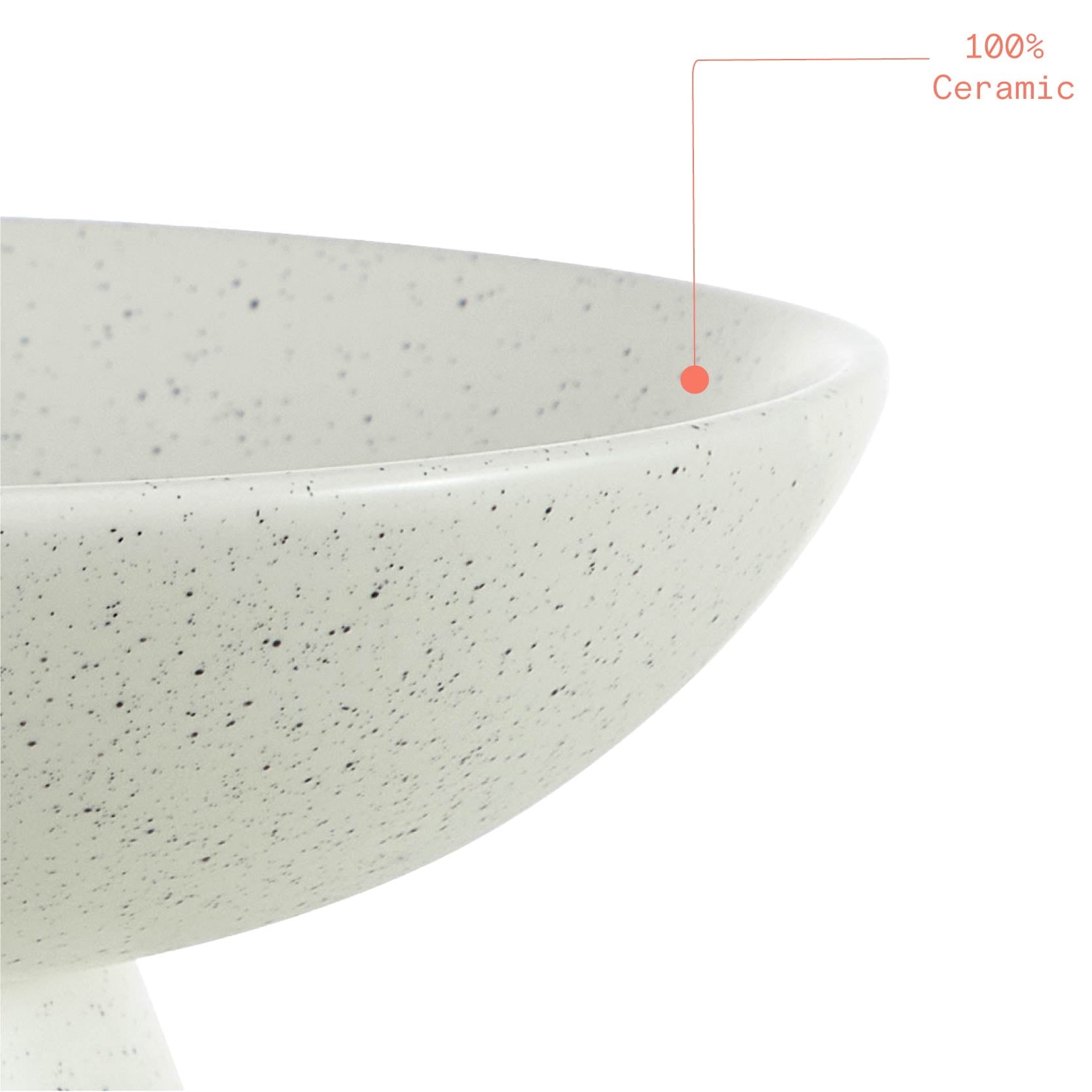 Beautiful 12" Round Speckled White Ceramic Bowl by Drew Barrymore