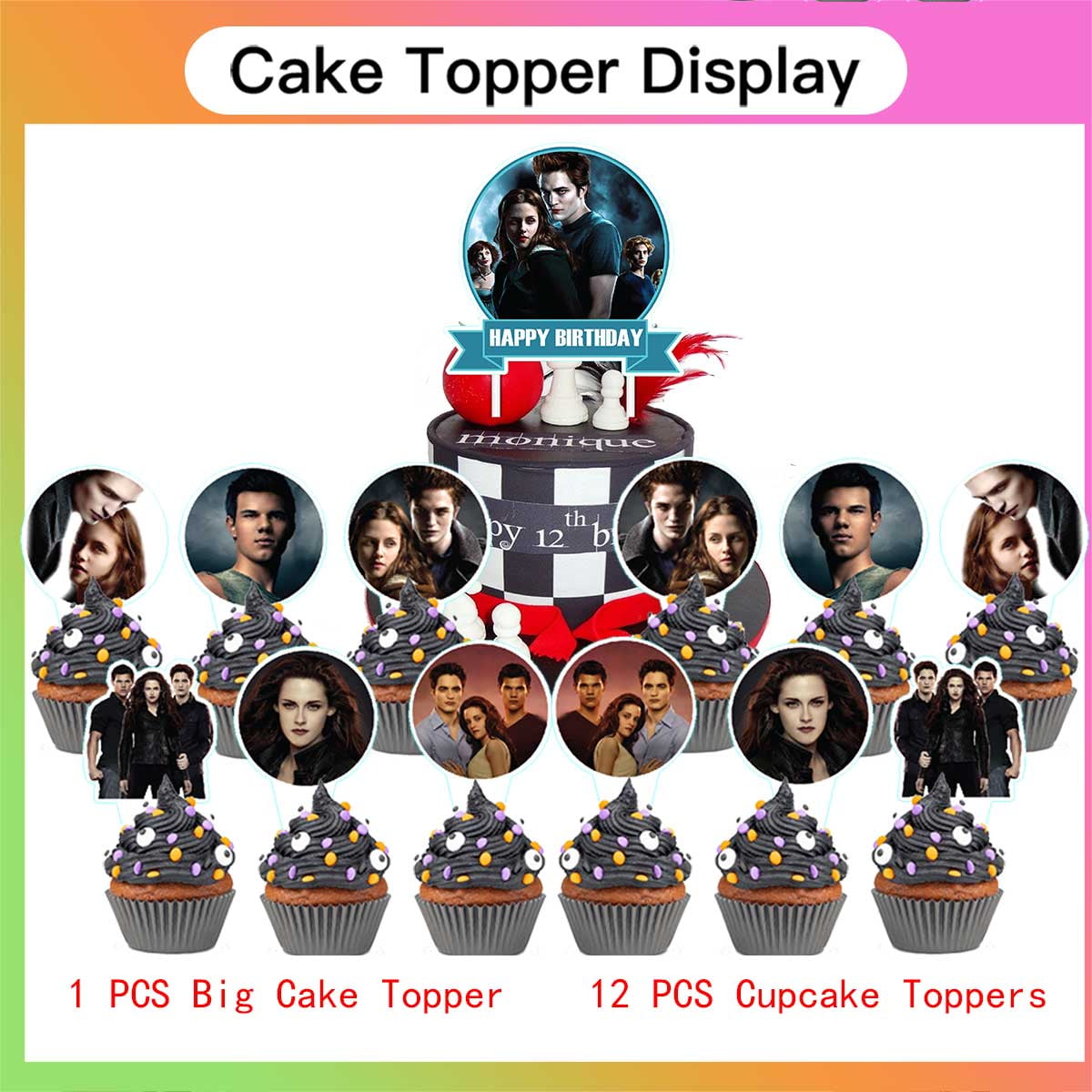 Twilight Balloons Supplies Party Decor Plates Decorations Banner Cake Topper Tableware Banner Backdrop