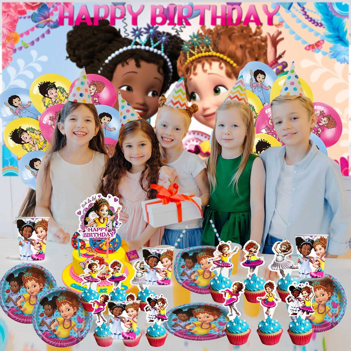 Fancy Nancy Balloons Party Supplies Decor Tableware Birthday Cake Topper Decorations Banner Backdrop