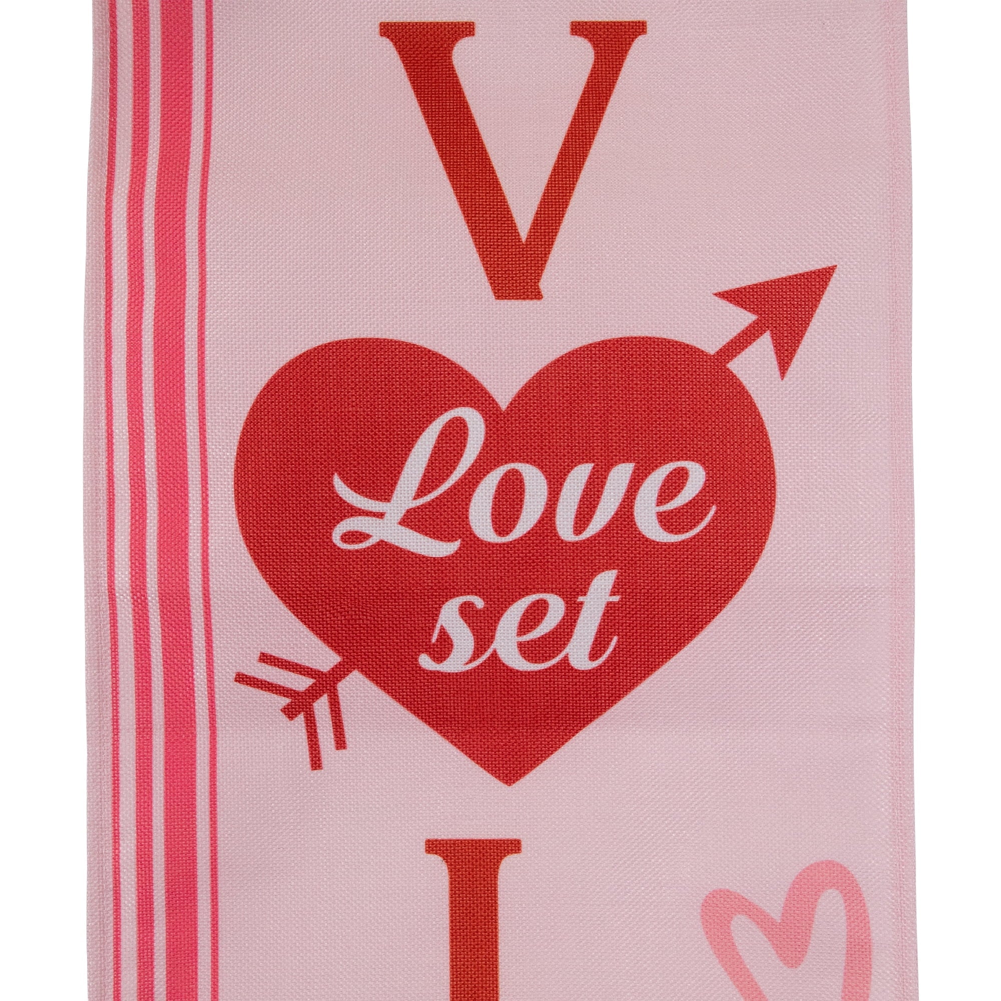 Set of 2 Pink "Welcome" and "Happy Valentine's Day" Outdoor Door Banners 71"