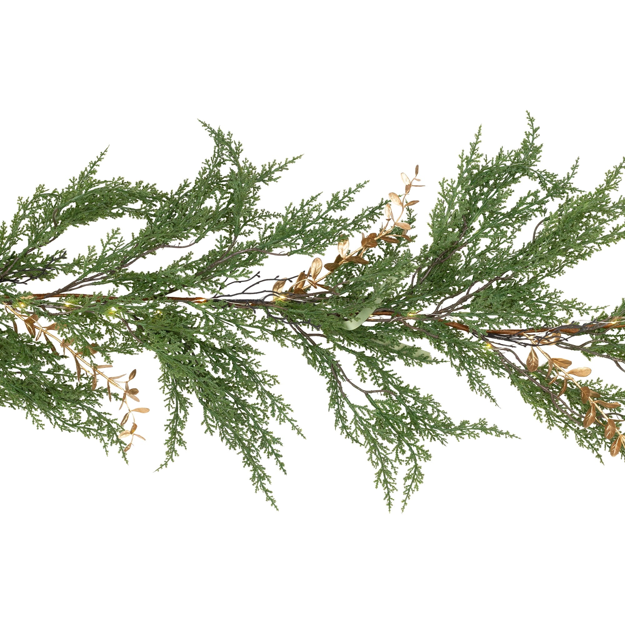 Northlight Real Touch™ Pre-Lit Cedar Pine Artificial Christmas Garland - 10' - Warm White LED