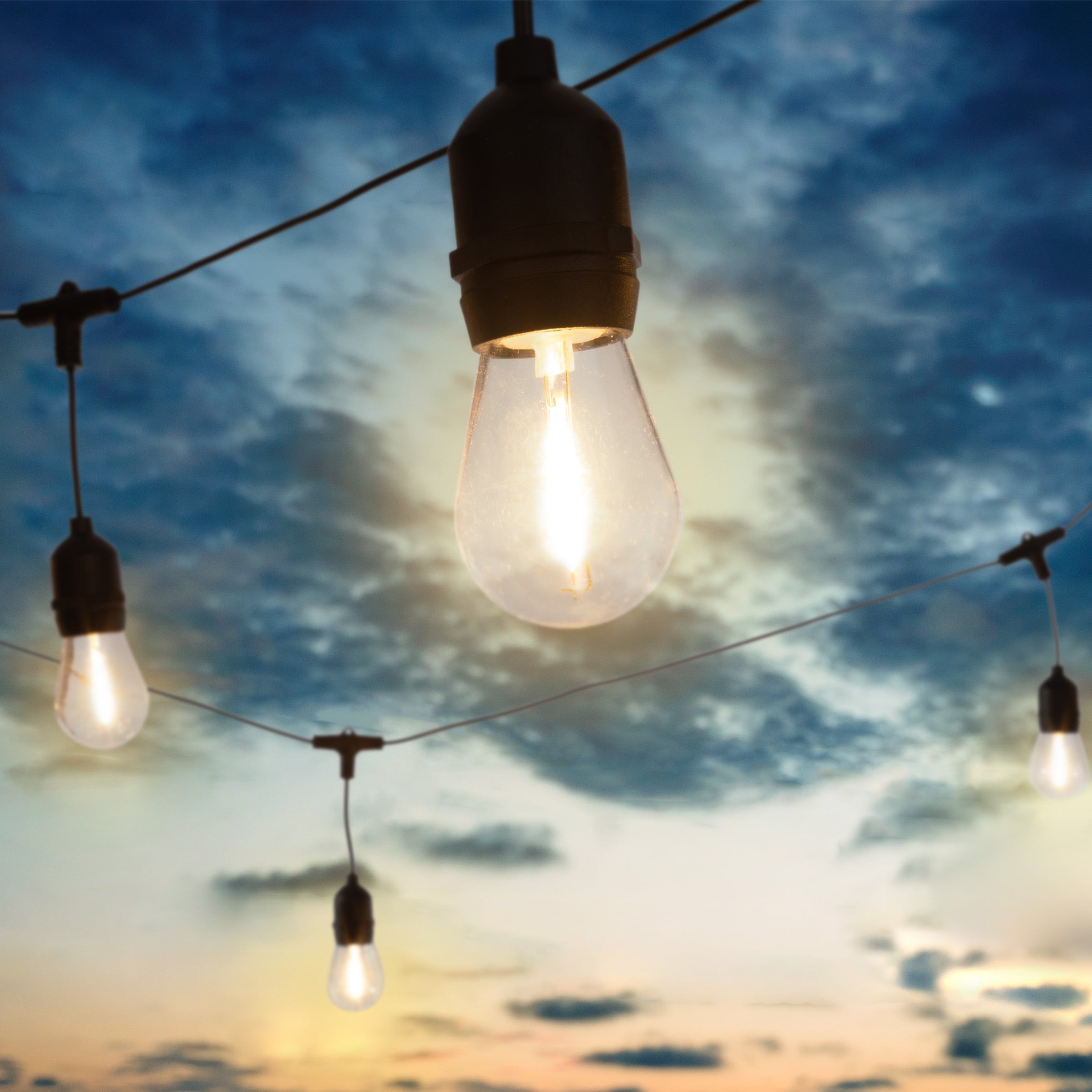 Pure Garden 50FT Outdoor String Lights with Vintage-Style LED Edison Bulbs
