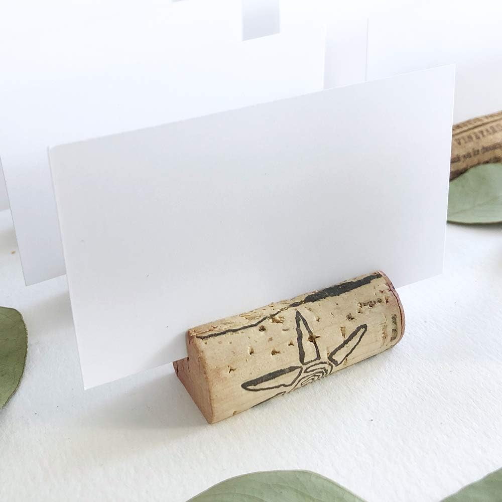 Variety of Wine Cork Place Card Holders with Cards (Set of 25)