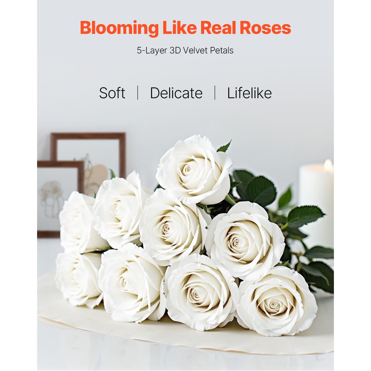 KFFKFF Synthetic Blooms, Set of 60 Lifelike White Foam Imitation Roses, White Counterfeit Bridal Shower with Stalks for Custom Wedding Bouquets, Household Centerpiece Designs