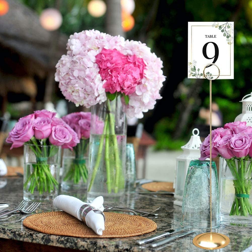 HOHIYA Table Number Holders Stands Card Wedding 12 inch Tall Gold 12pcs