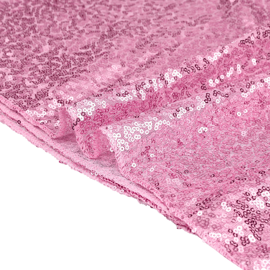 Unique Bargains Sequin Table Covers for Dining Room Parties or Dances Tablecloths Pink 47"x71"