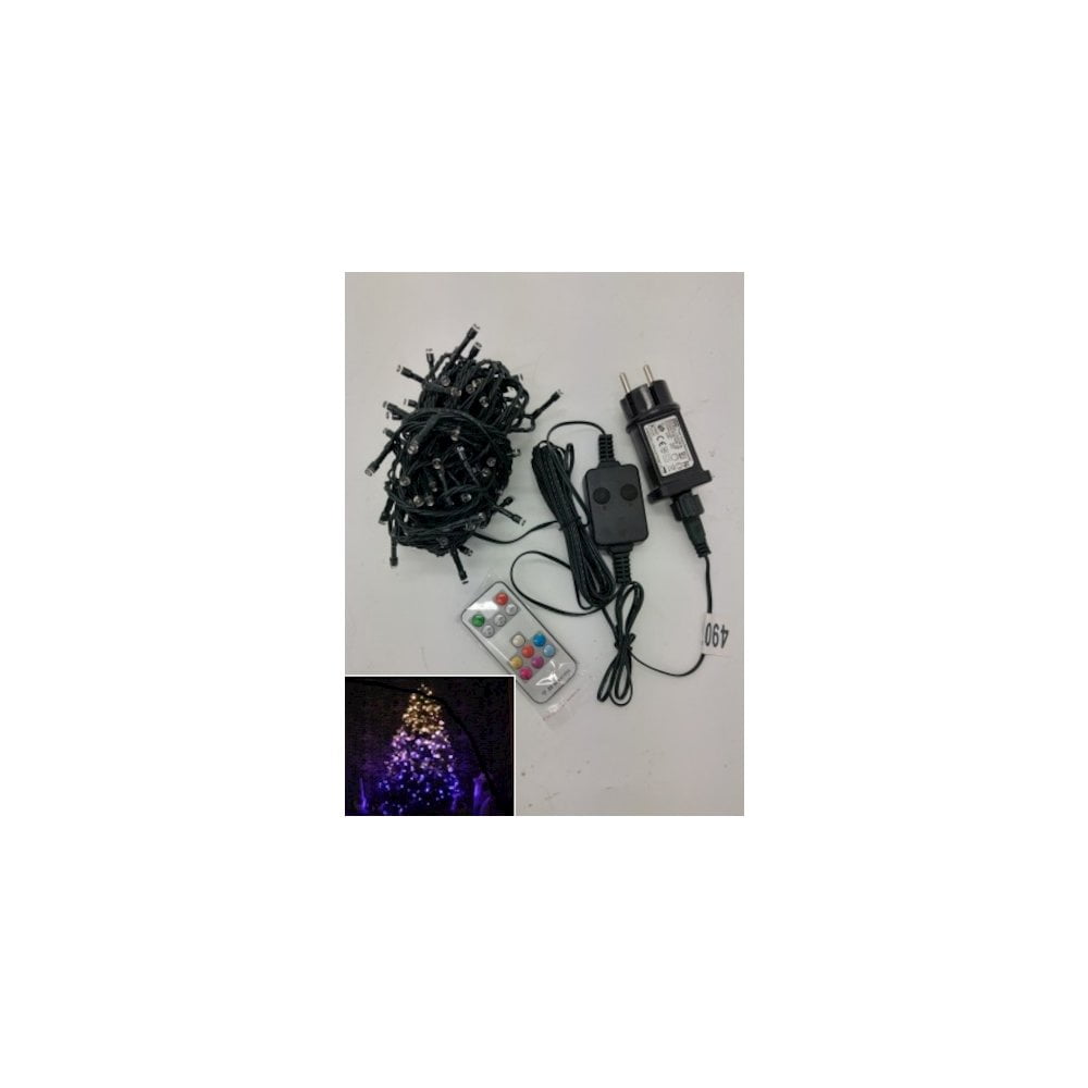 Hi-Line Gift Ltd. Multi-Function Timed String Lights - 100 RGB LEDs with Remote