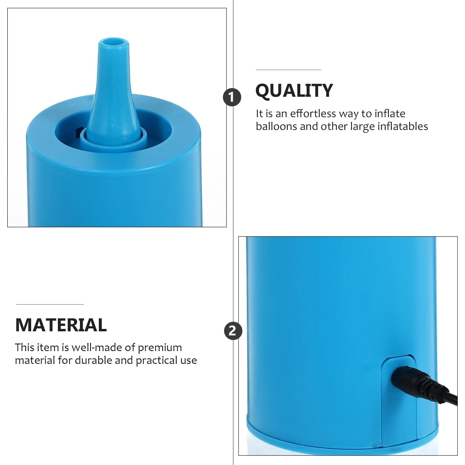 Electric Air Pump Balloons – Dual Nozzle Inflator with Extension Tube for Foil, Latex & Animal Shape Balloons (12V 18W)