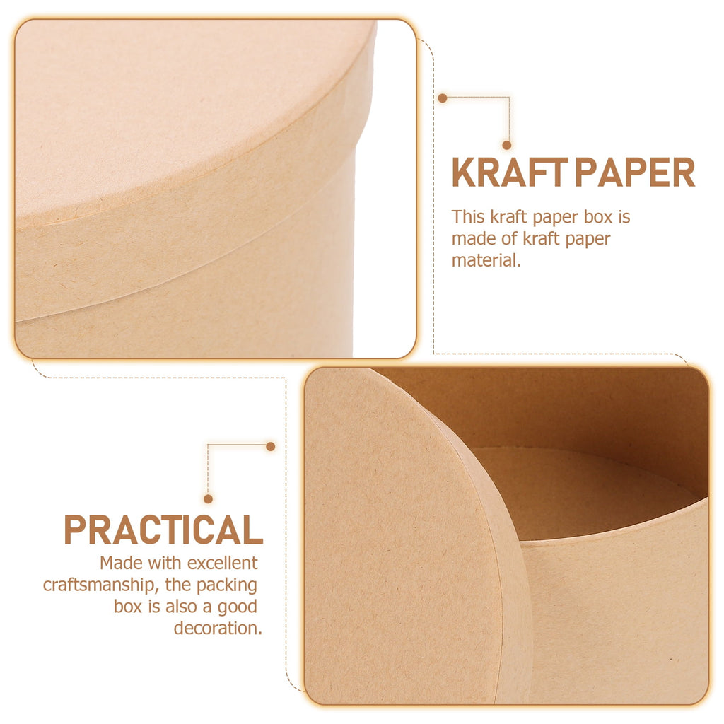 Gift Storage Box Packaging Boxes Bridal Shower Kraft Paper Cupcake with Cover Set