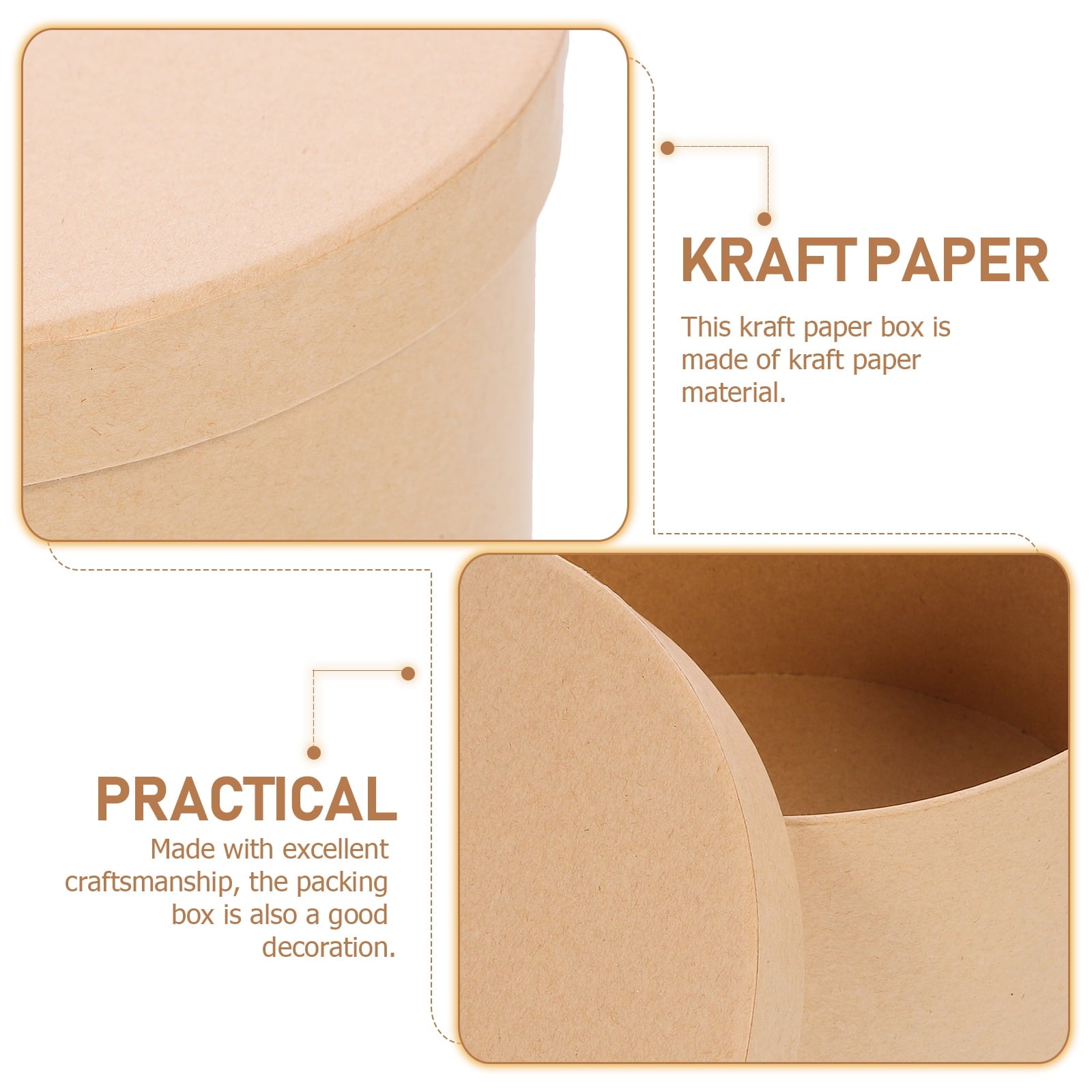 Gift Storage Box Packaging Boxes Bridal Shower Kraft Paper Cupcake with Cover Set