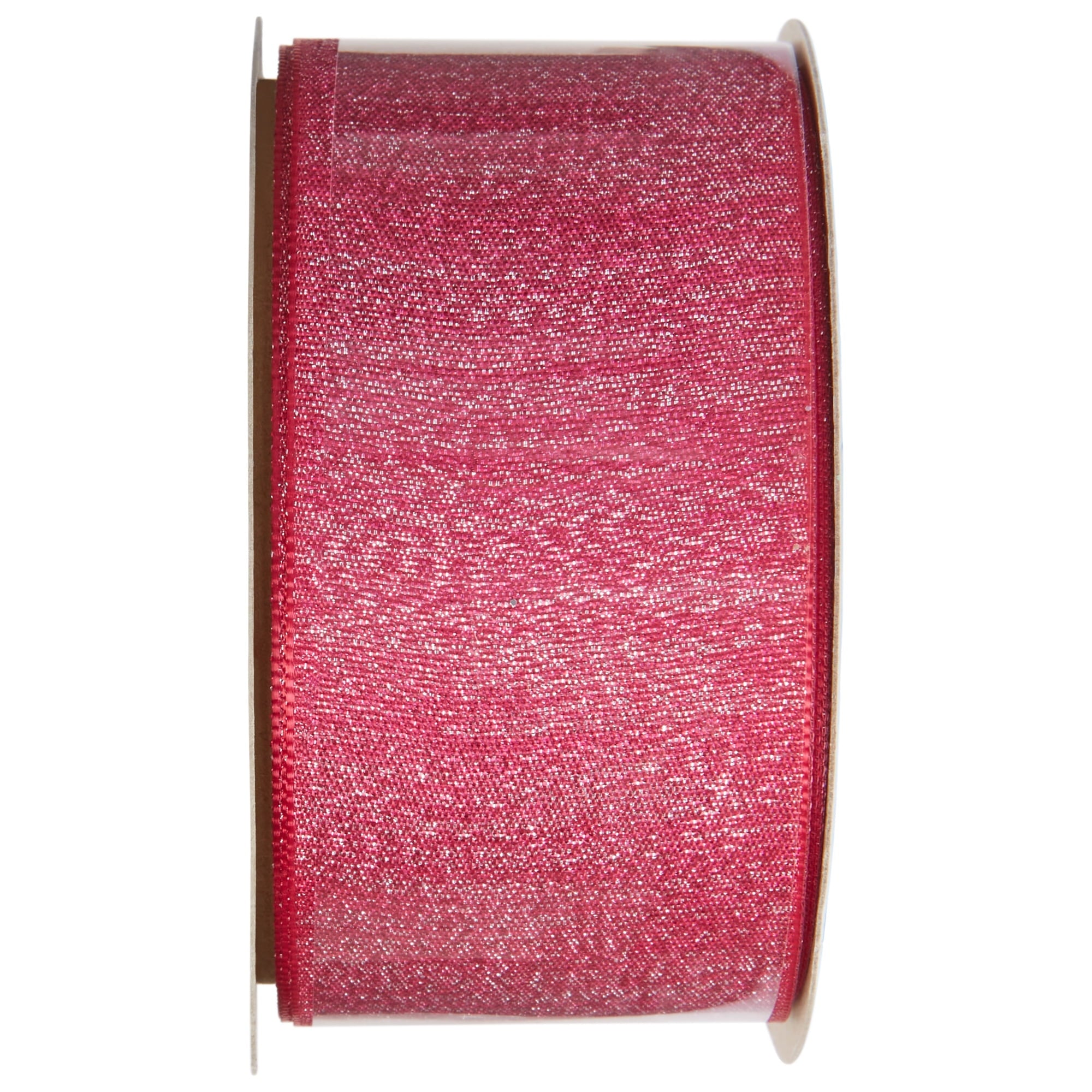 (6 pack) Offray Ribbon, Metallic Raspberry Pink 1 1/2 inch Grosgrain Polyester Ribbon, 9 feet