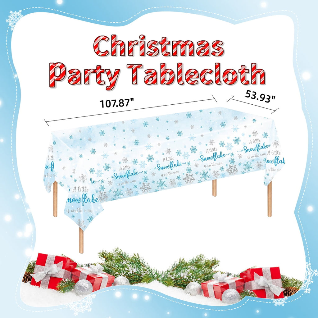 Christmas Paper Plates Party Supplies Decorations Disposable Christmas Dishes Napkins Dinnerware Tablecloth, Serve 16 Design2