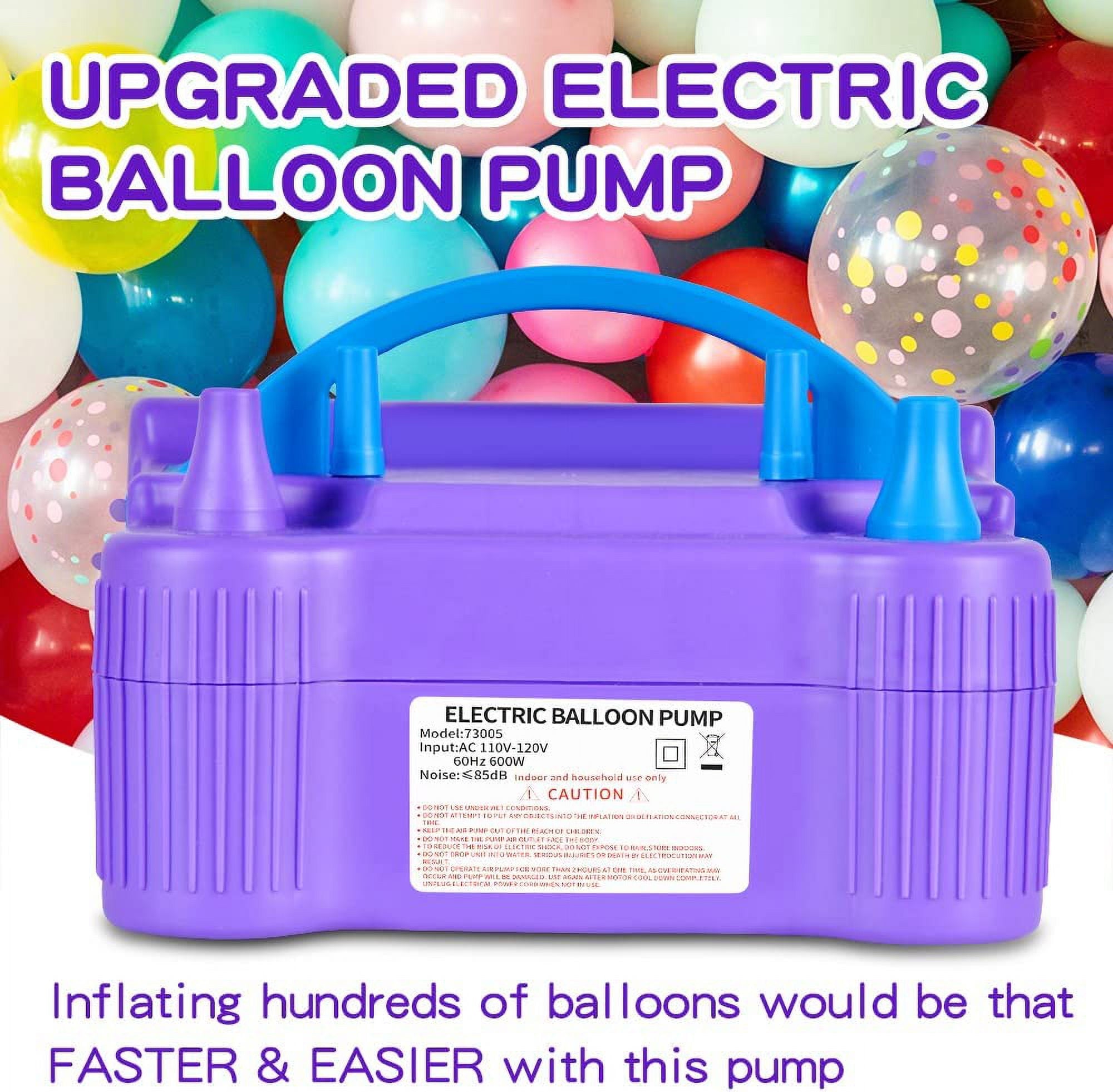 Balloon Pump Electric Dual Nozzle Air Inflator Blower Machine with 10 Pack Balloon Arch Making Kit for Party Event Decoration