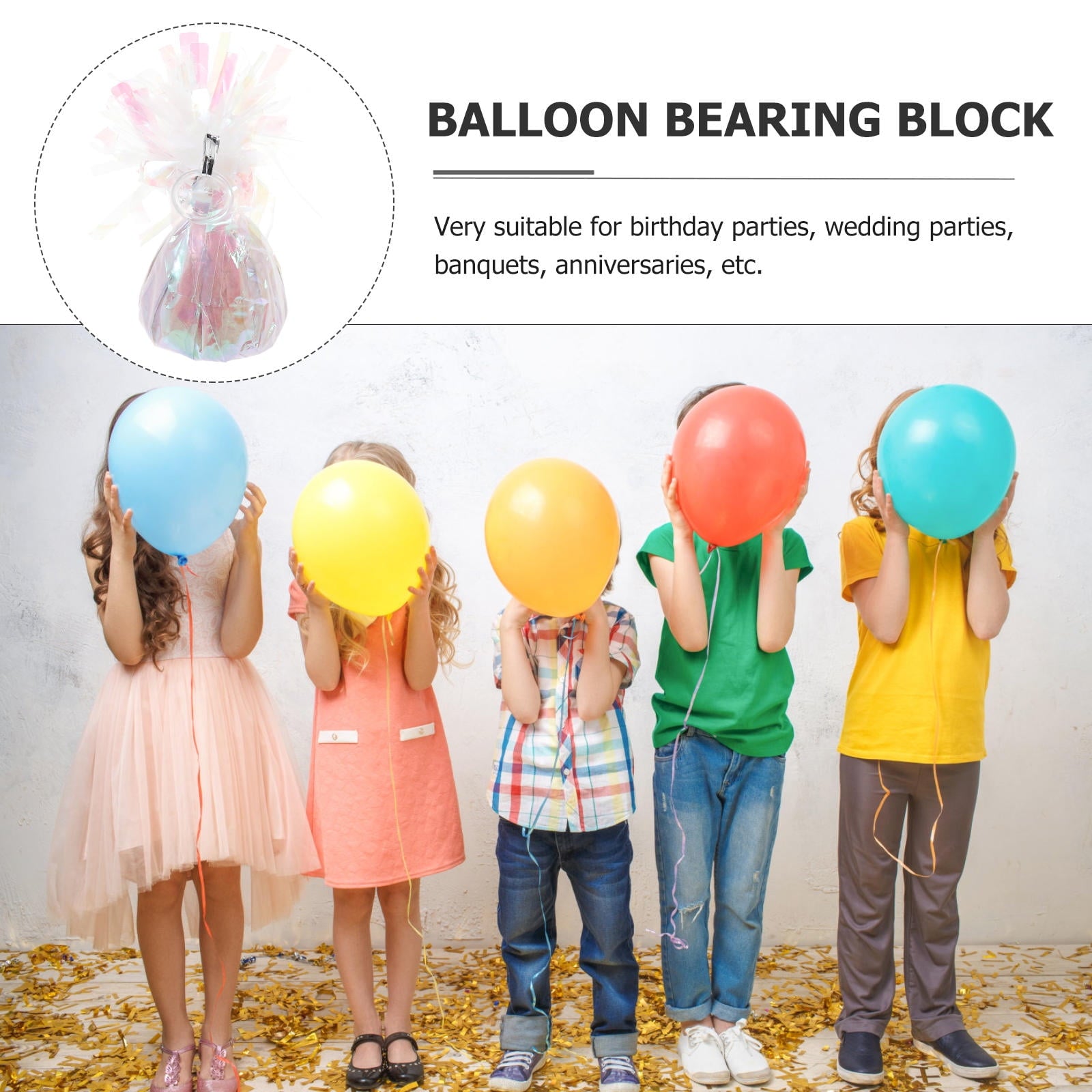 WHAMVOX  12 Pcs Balloon Accessory Aluminum Foil Weights Balloons for Birthday Party Colorful