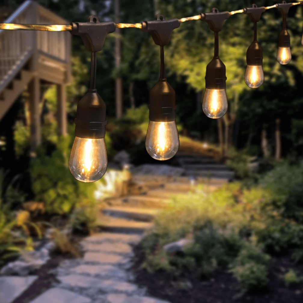 Wiiloke Outdoor 20 ft plug-in 10 S14 Bulbs Soft White LED Firefly Cord String Lights