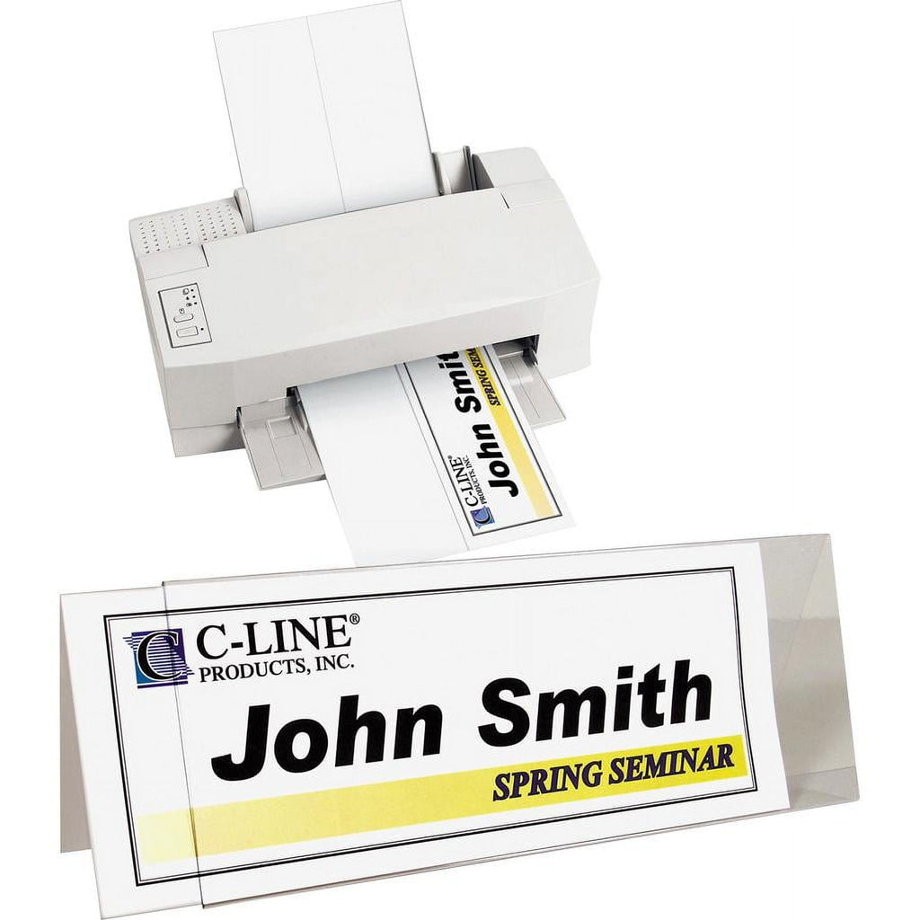 C-Line Tent Card Holders, 4 1/4" x 11", Rigid Heavyweight Clear Plastic, 25/Box