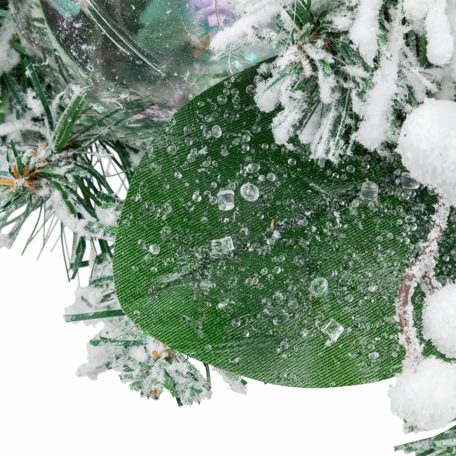 Northlight 30" Green Flocked Pine Triple Candle Holder and Iridescent Christmas Ornaments