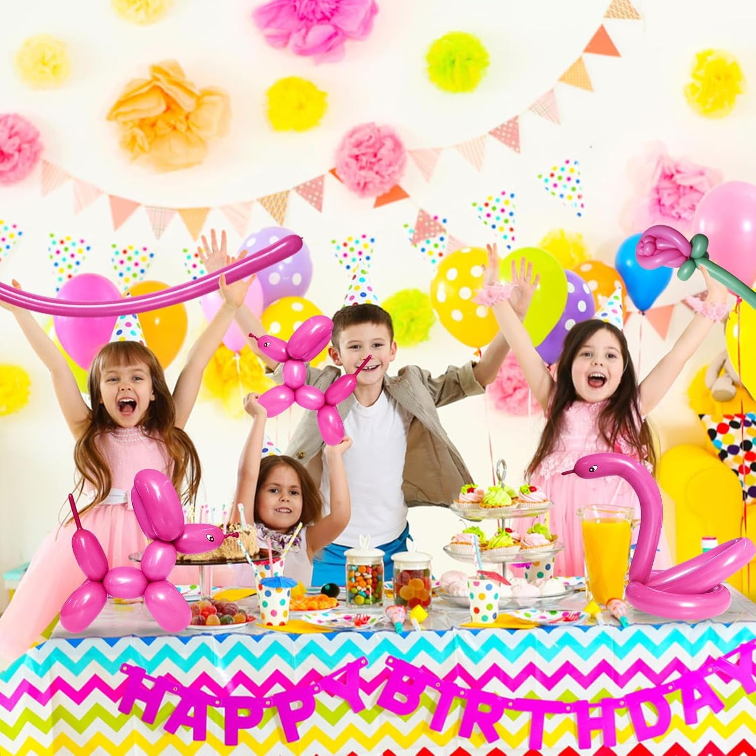 100 clear 260 balloons, clear long and thin balloons, animal balloons, high-quality balloons for beginners to make children's carnival party decorations