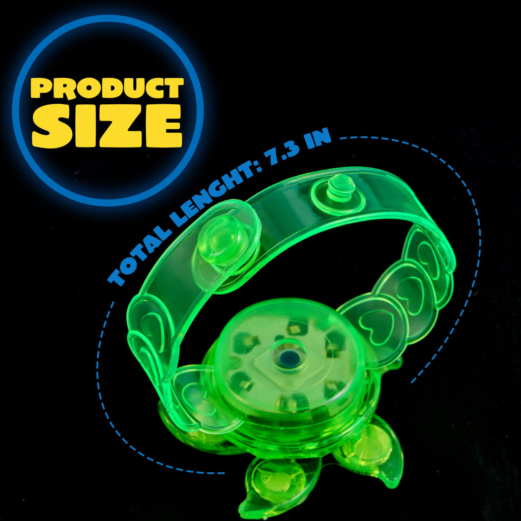 Joyfy 24 Pack Glow in the Dark Party Favors LED Fidget Toys Light Up Spinning Bracelets for Kids, Treasure Box Toys for Classroom, Birthday Gifts