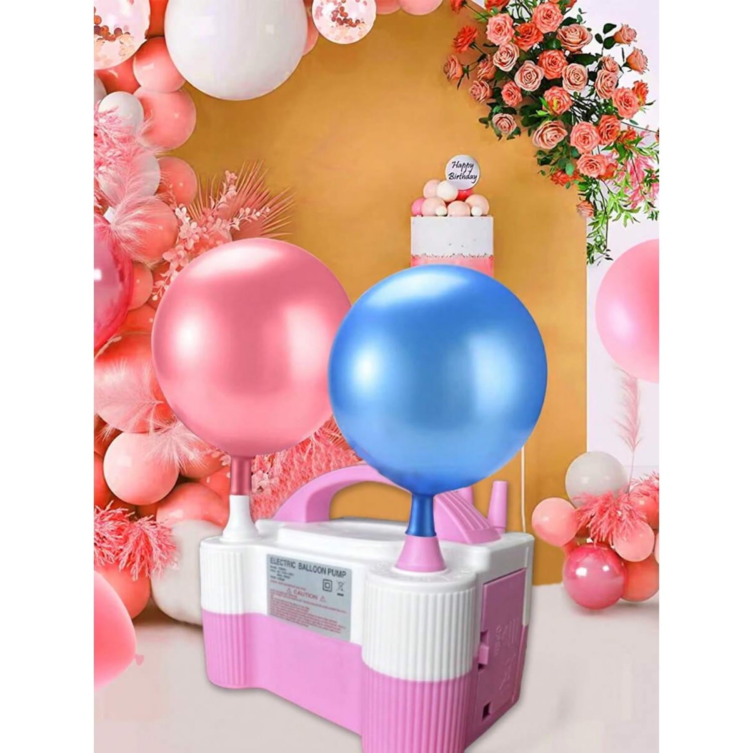 Electric Air Balloon Pump, Portable Dual Nozzle Electric Balloon Inflator For Birthday Wedding Party Decoration