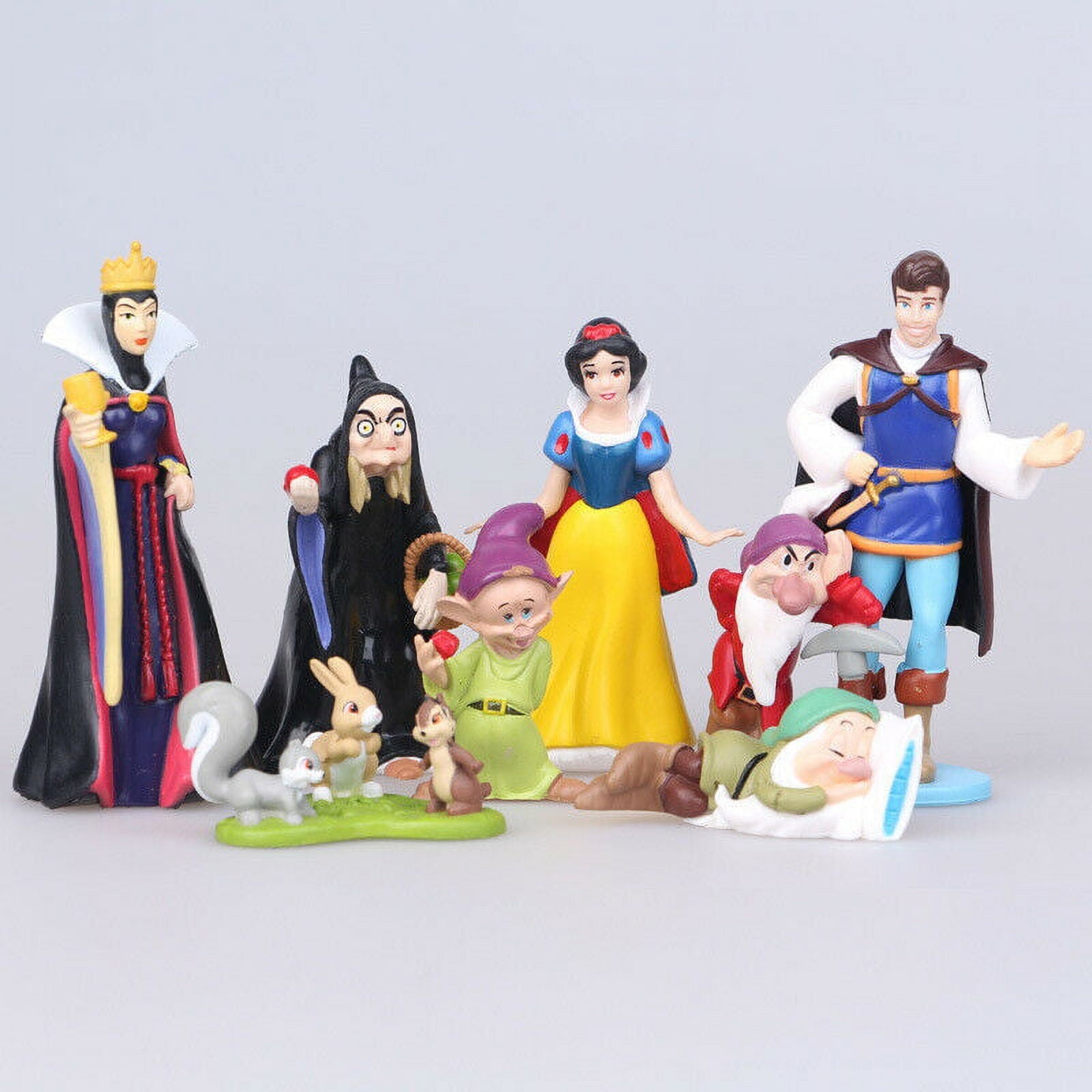 8 pcs Princess Snow White & The Seven Dwarfs Evil Queen Cake Topper Figures Toy