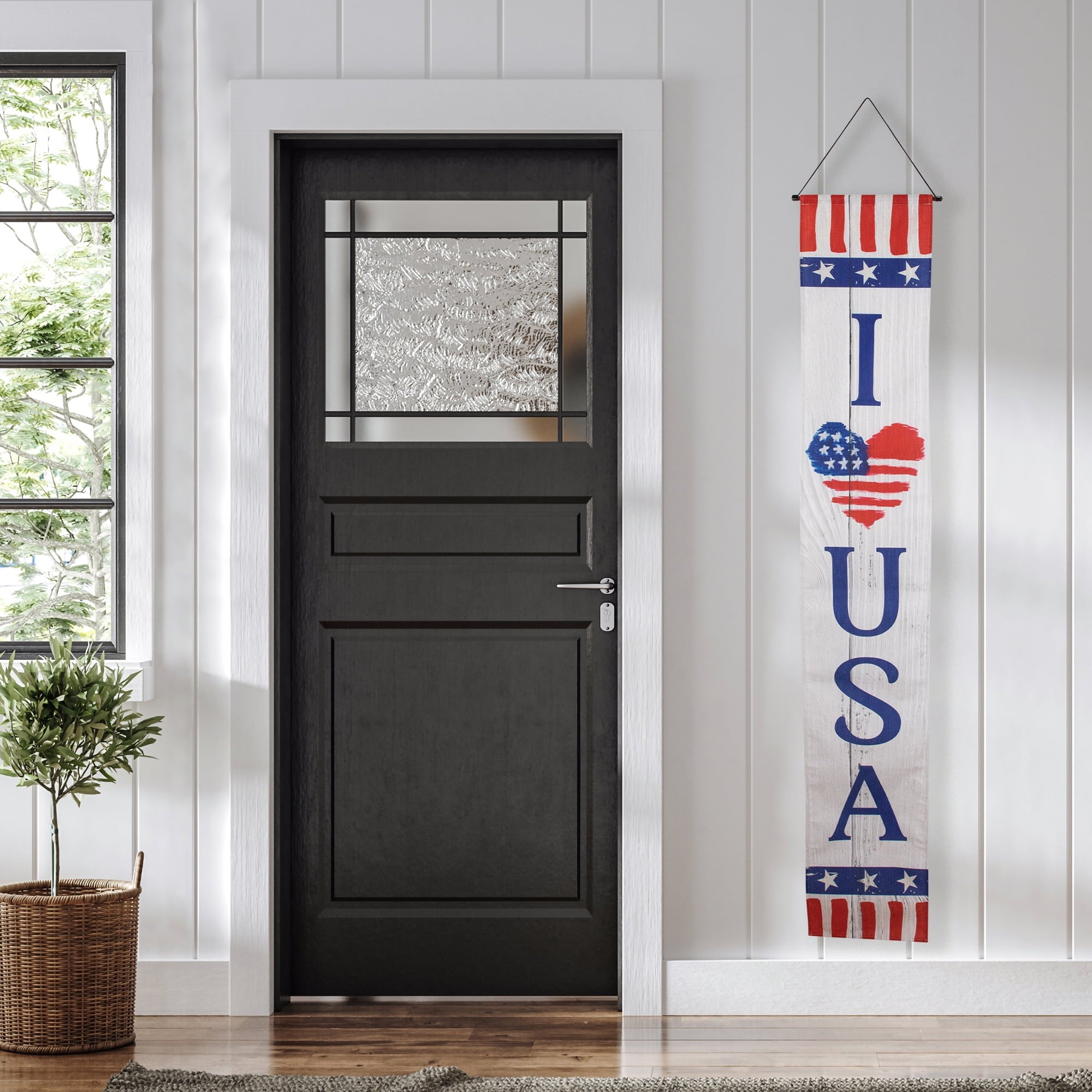 Northlight Stars and Stripes "I Heart USA" and "God Bless America" Door Banners - 71" - Set of 2