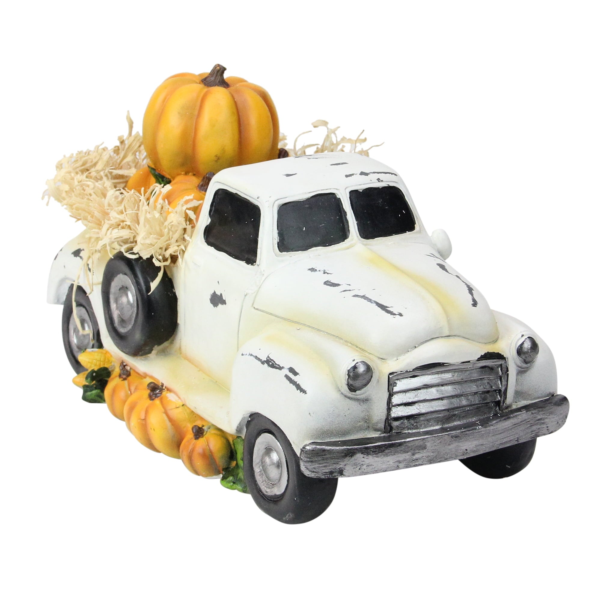 Northlight Truck Full of Pumpkins and Hay Thanksgiving Decoration - 11.25"