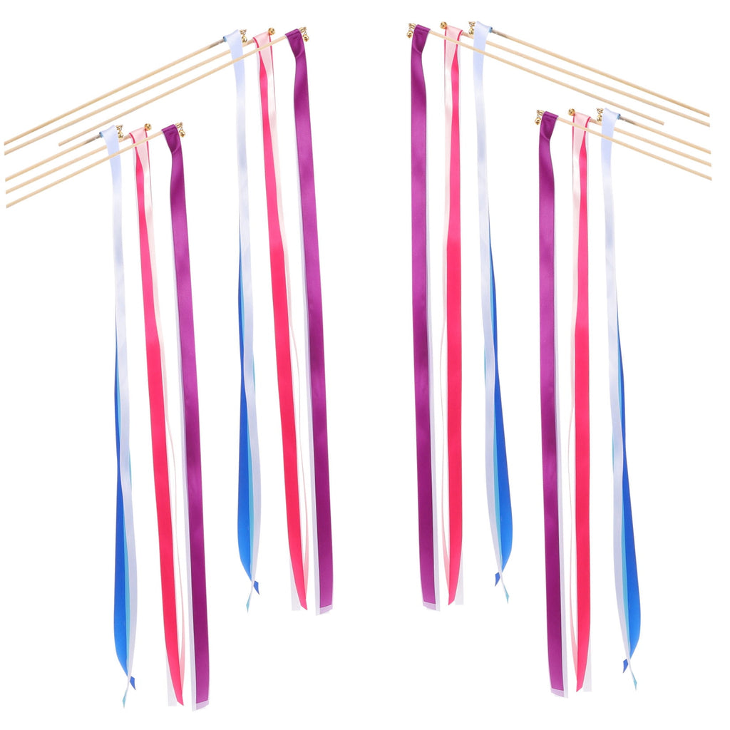 BESTONZON 30pcs Party Celebration Ribbon Sticks for Reception Supplies with Wood Material