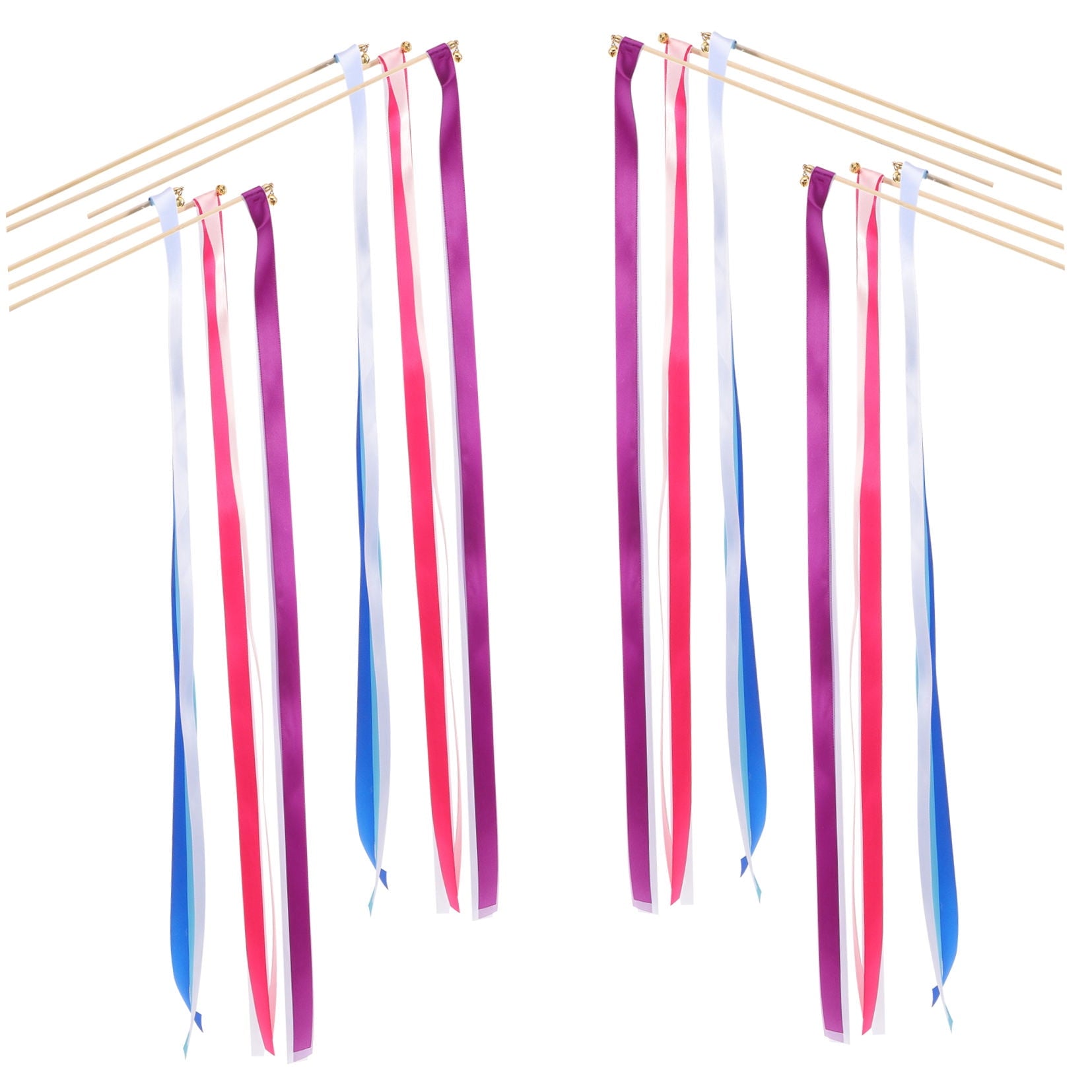 BESTONZON 30pcs Party Celebration Ribbon Sticks for Reception Supplies with Wood Material