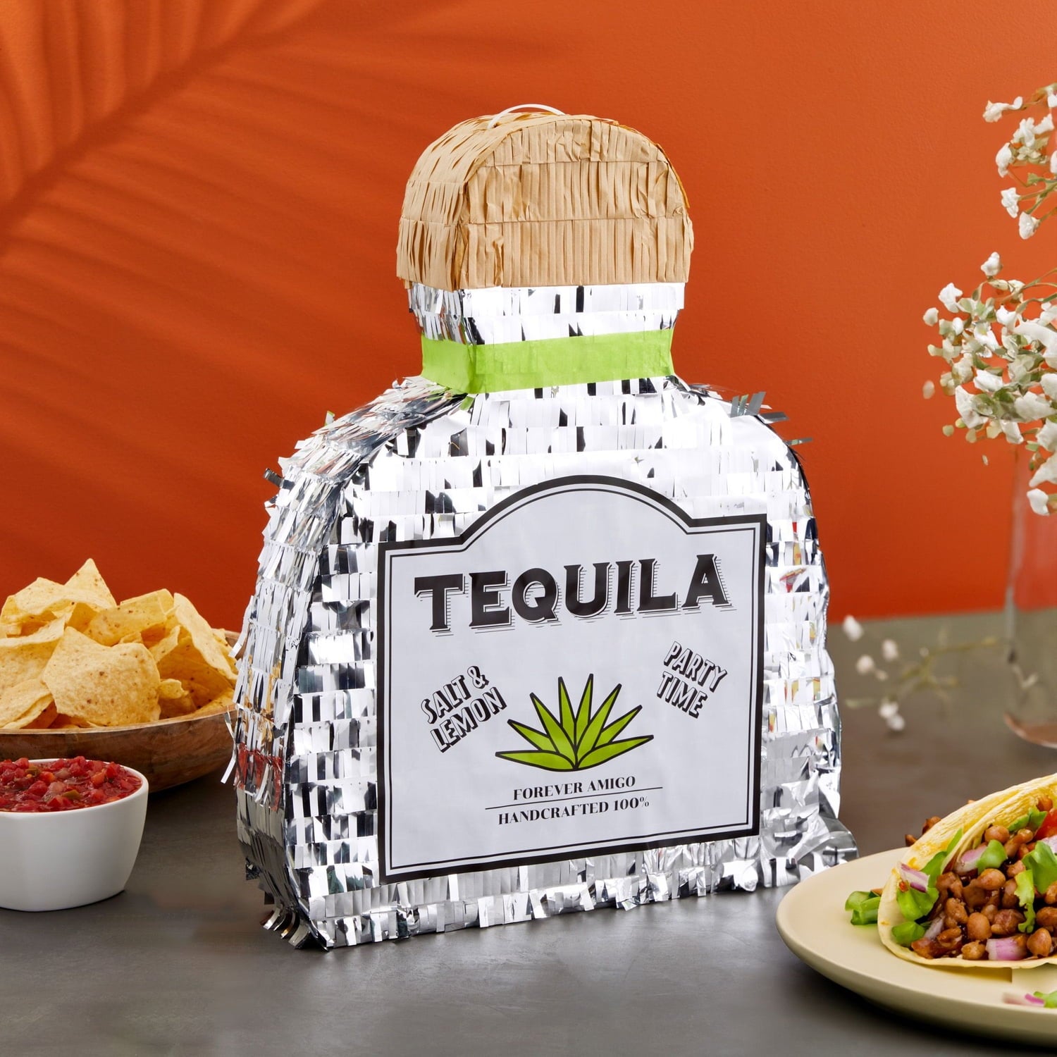 Tequila Pinata for Bachelor Party Decorations, Table Centerpiece, Photo Prop (Small, 16.5 x 13 x 3 In)