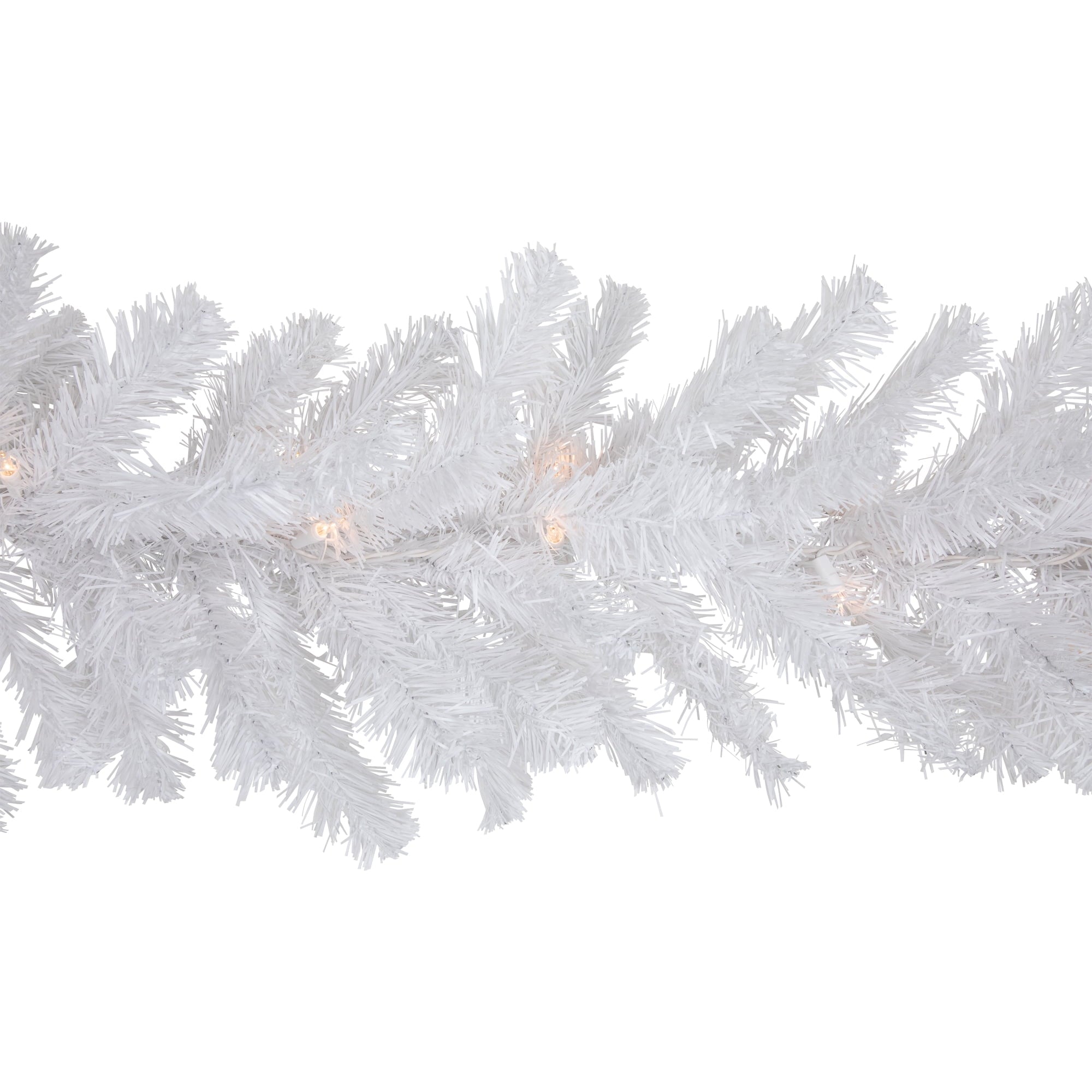 9' x 12" Pre-Lit Snow White Artificial Christmas Garland - Clear Lights